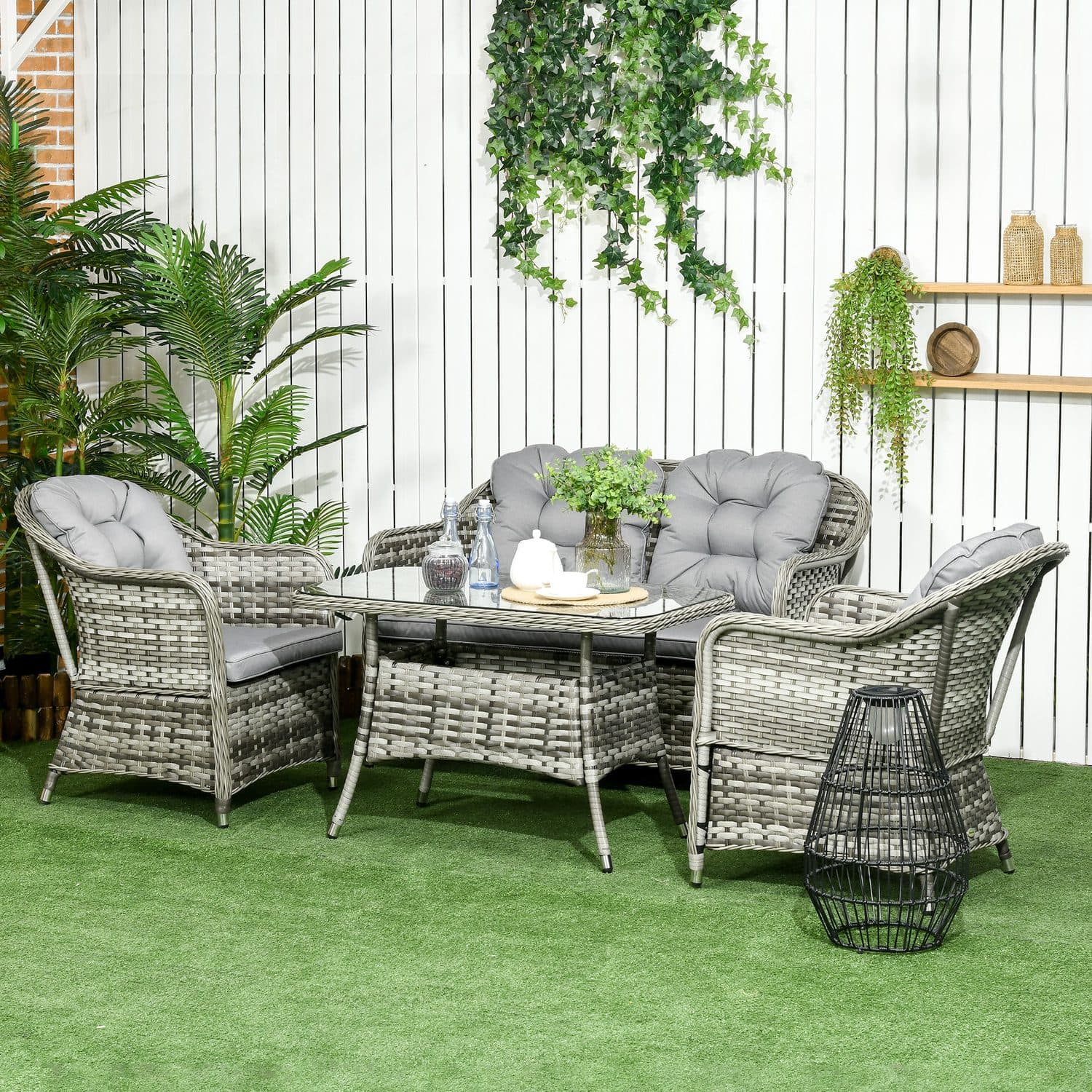 Grey 4-Piece Rattan Set - image 1
