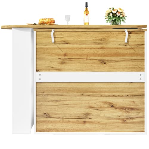 360° Rotating Bar Table with Storage, White - image 2