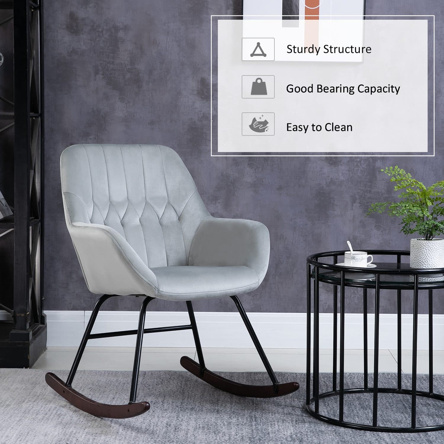 Grey Rocking Accent Chair - image 5