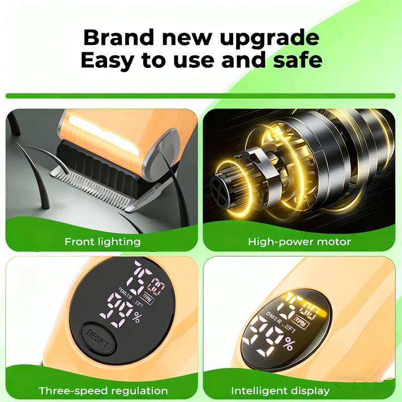 Cordless Pet Grooming Clippers with LED Light and 3-Speed Control - image 4