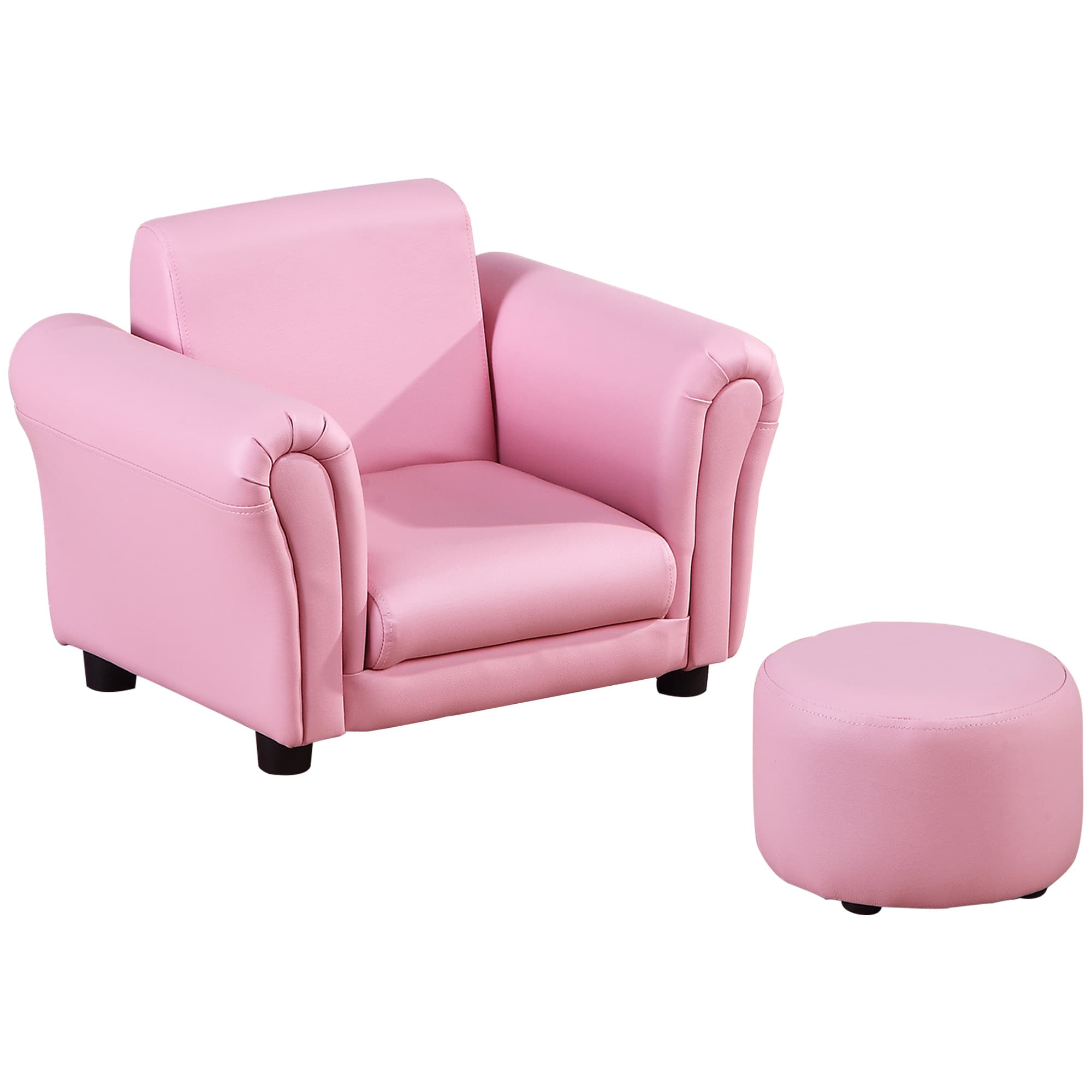 Pink Toddler Sofa & Stool Set