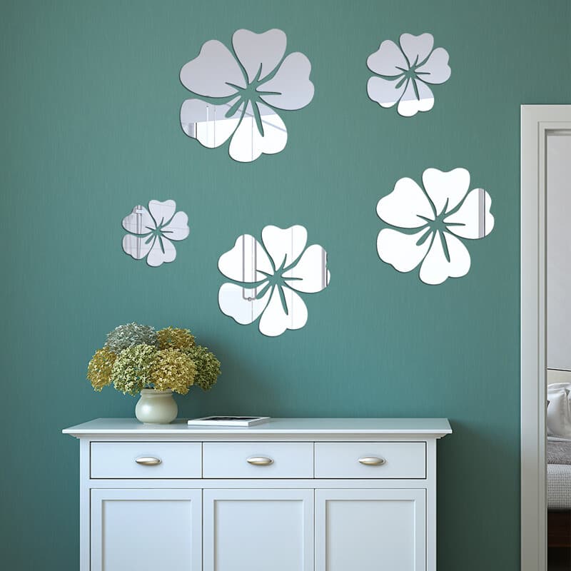 Reflective Flower Wall Stickers for Bright Decor - image 1