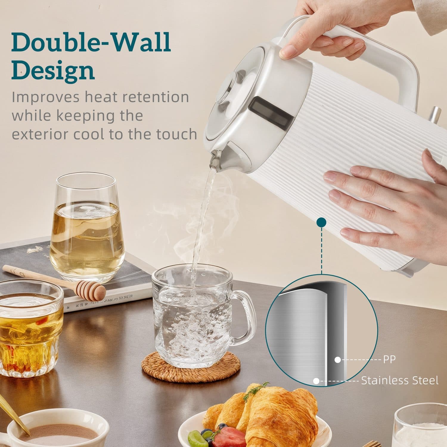 White Kettle & 4-Slice Toaster Set - image 4