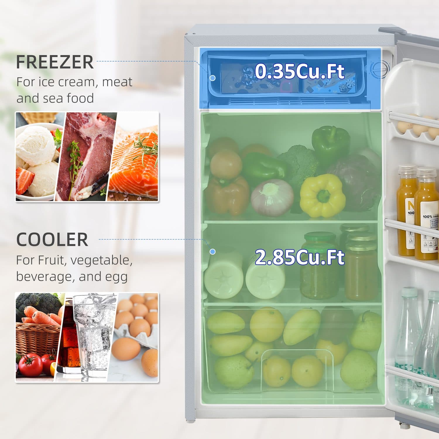 Grey Under Counter Fridge Freezer With Chiller Box - image 4