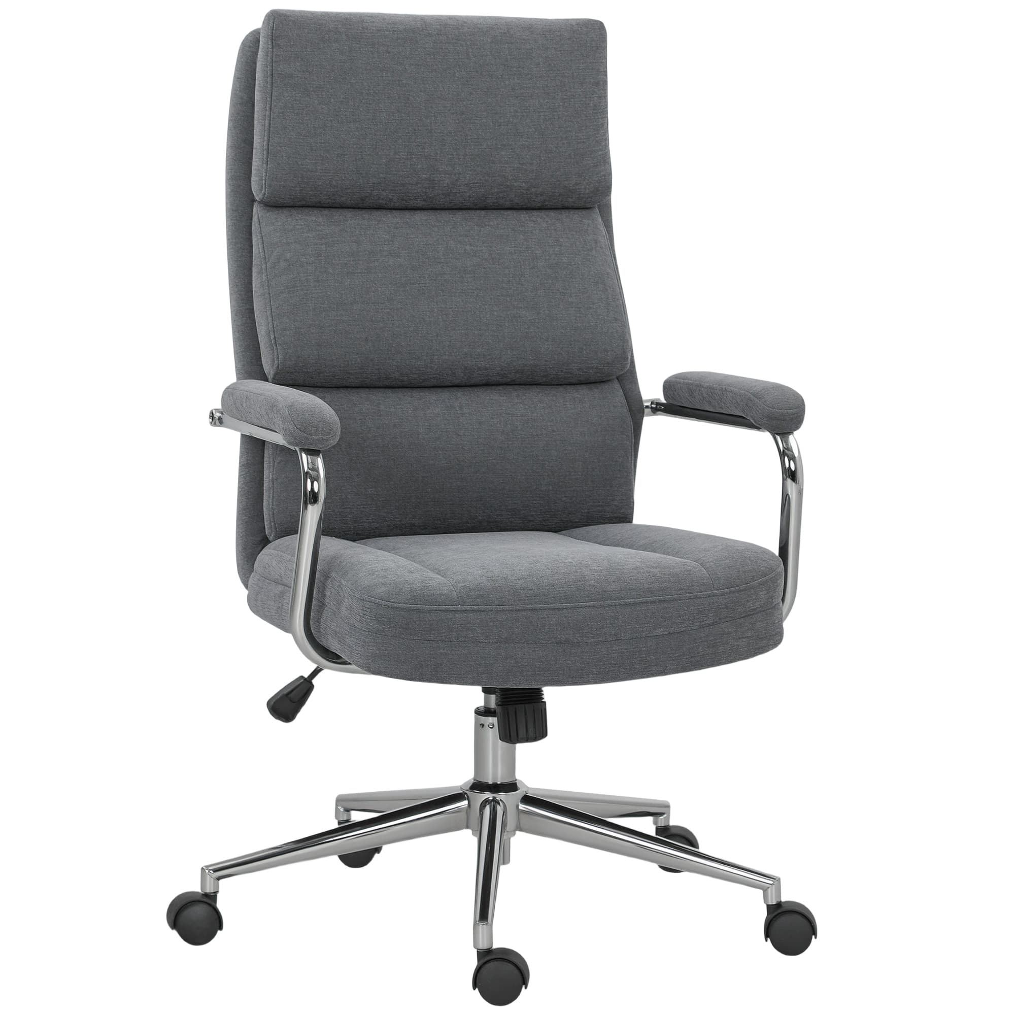 Charcoal Grey Linen Executive Chair for Effortless Support