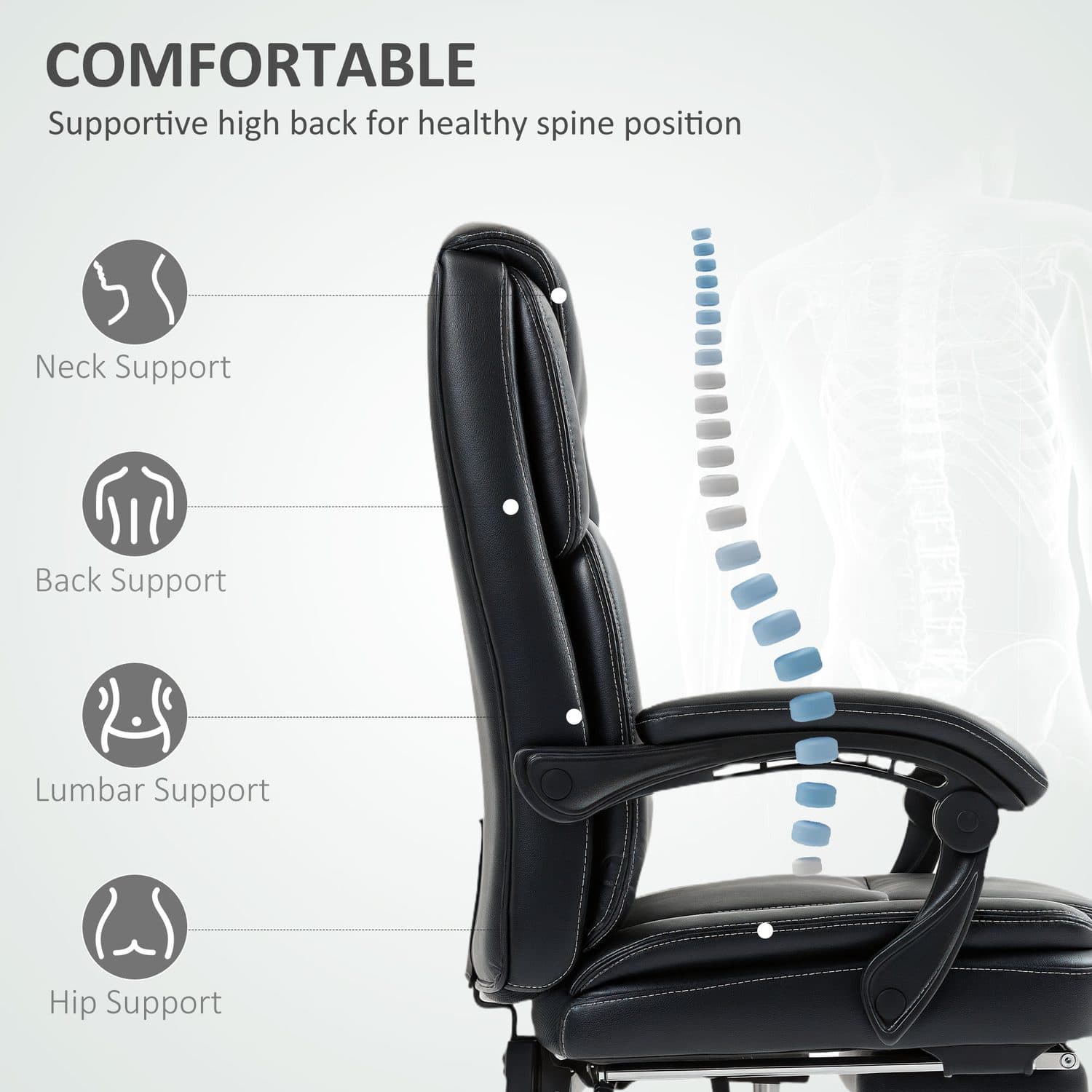 Comfort in this Black Reclining Office Chair - image 4