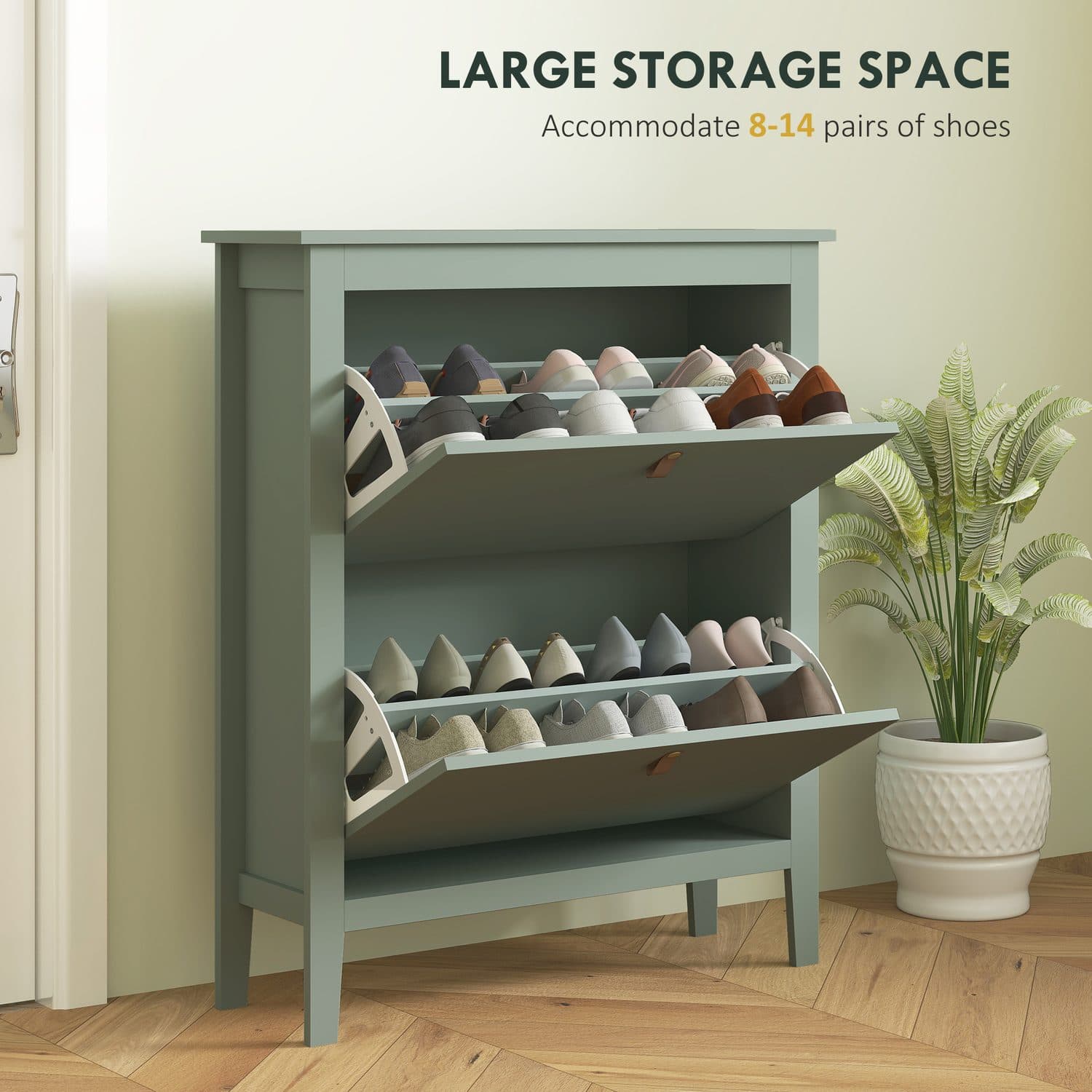 Slim Green Shoe Cabinet - image 1