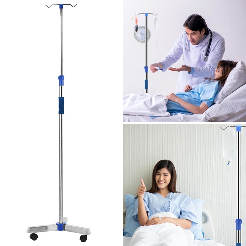 Adjustable IV Drip Stand with Multi-Hook Wheeled Base - image 4
