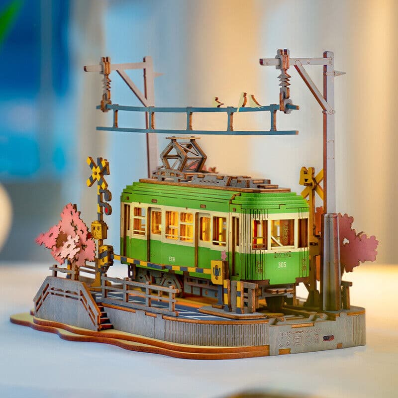 Japanese Sakura Tram Wooden Model Kit to Build - image 1