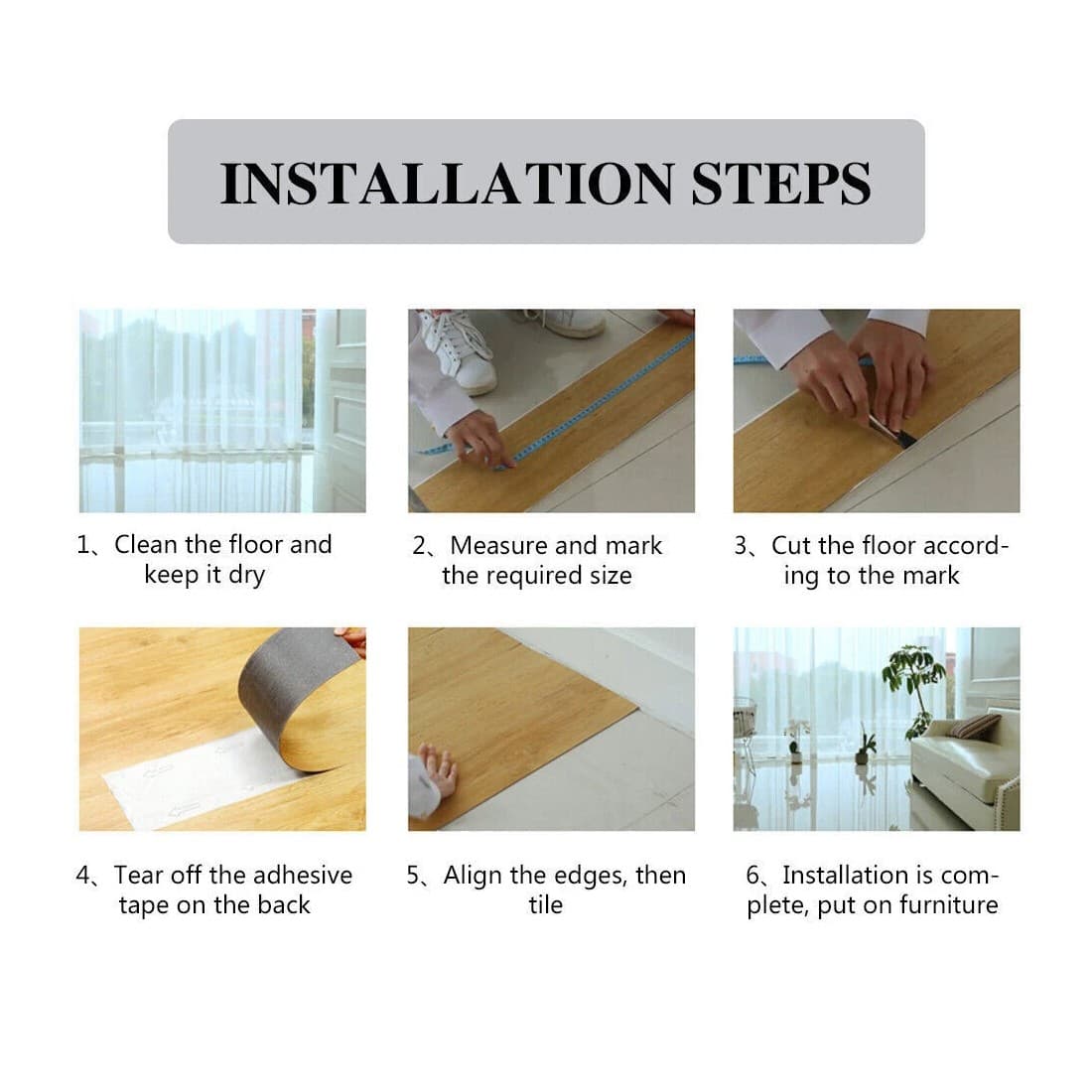 White wood effect vinyl planks for quick room updates - image 1