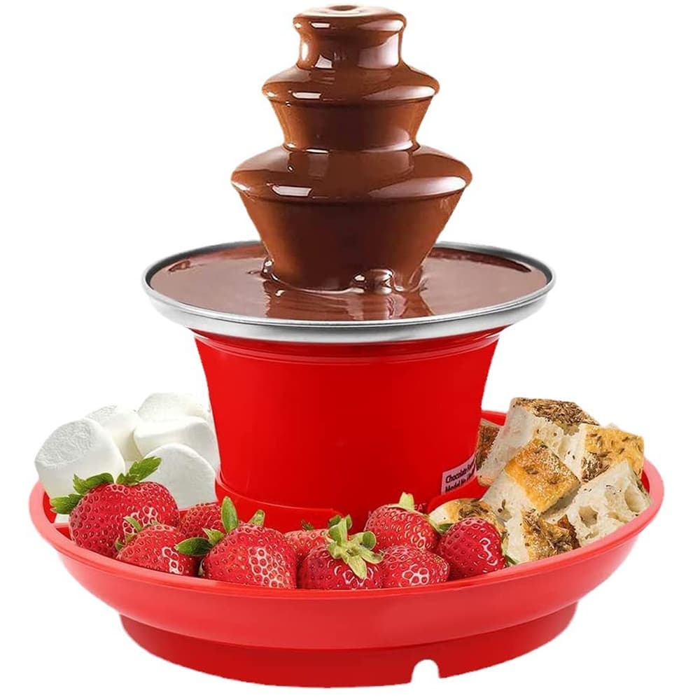 3-Tier Electric Chocolate Fountain With Circular Serving Tray