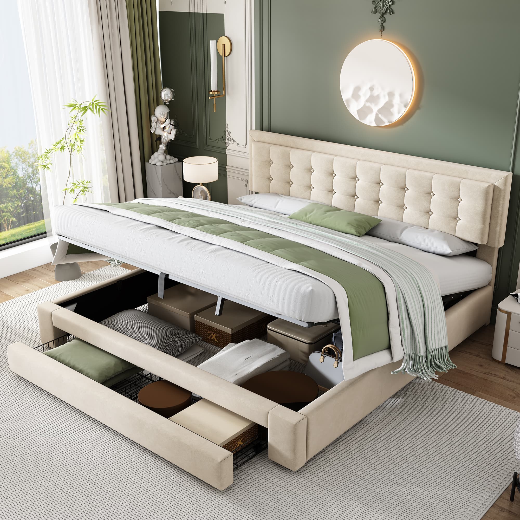 Super King Bed with Huge Hidden Storage