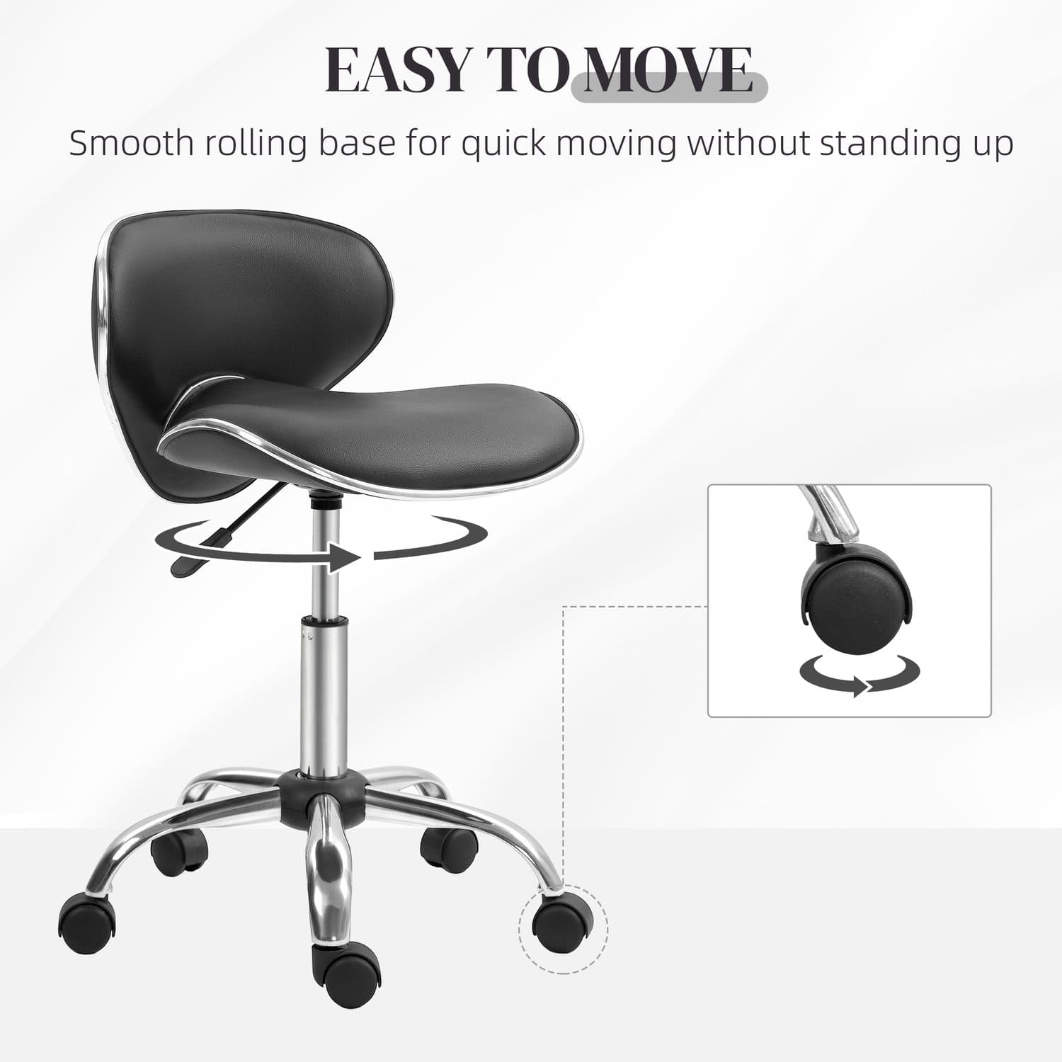 Adjustable Black Salon Stool - image 2