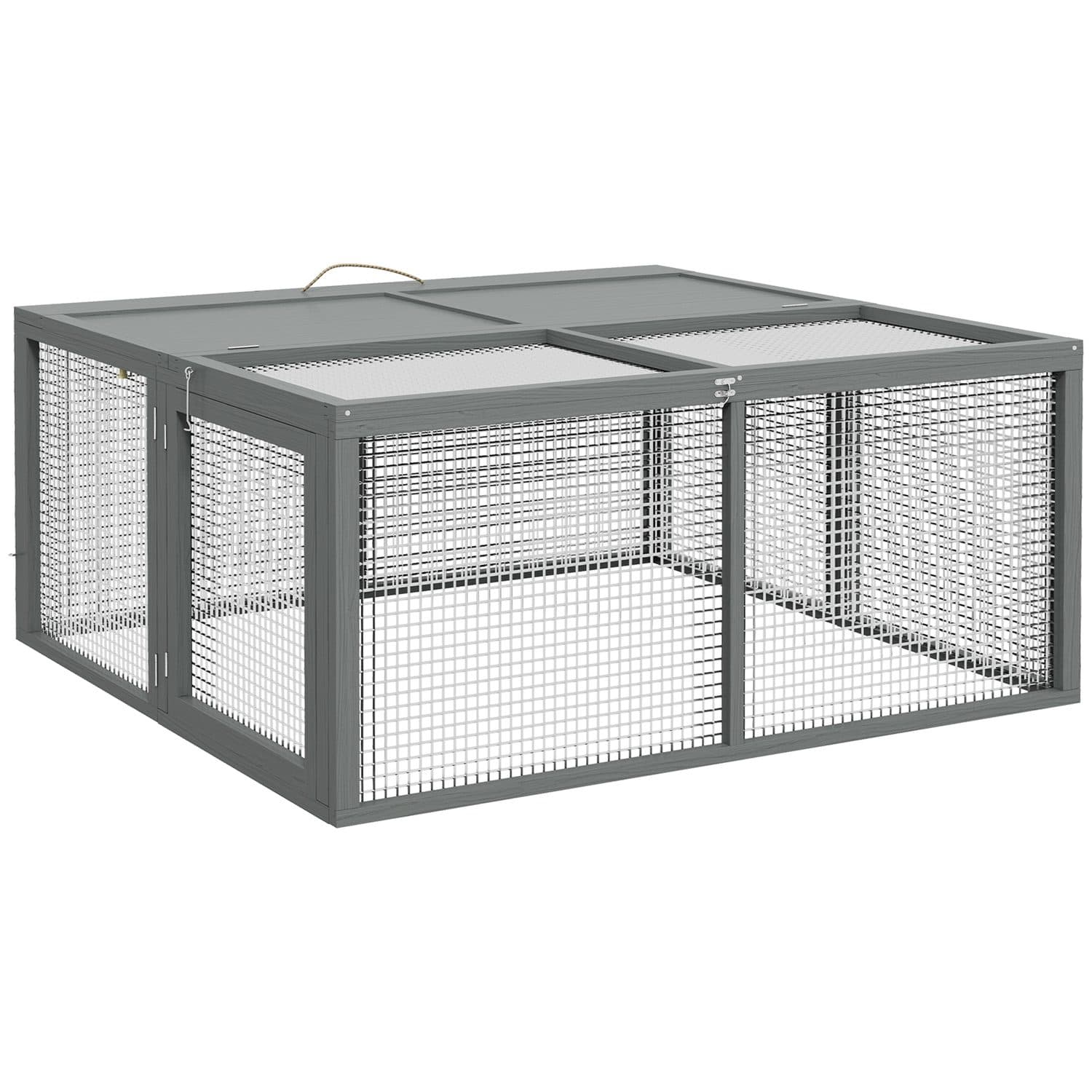 Foldable Wooden Rabbit Hutch for Multiple Rabbits