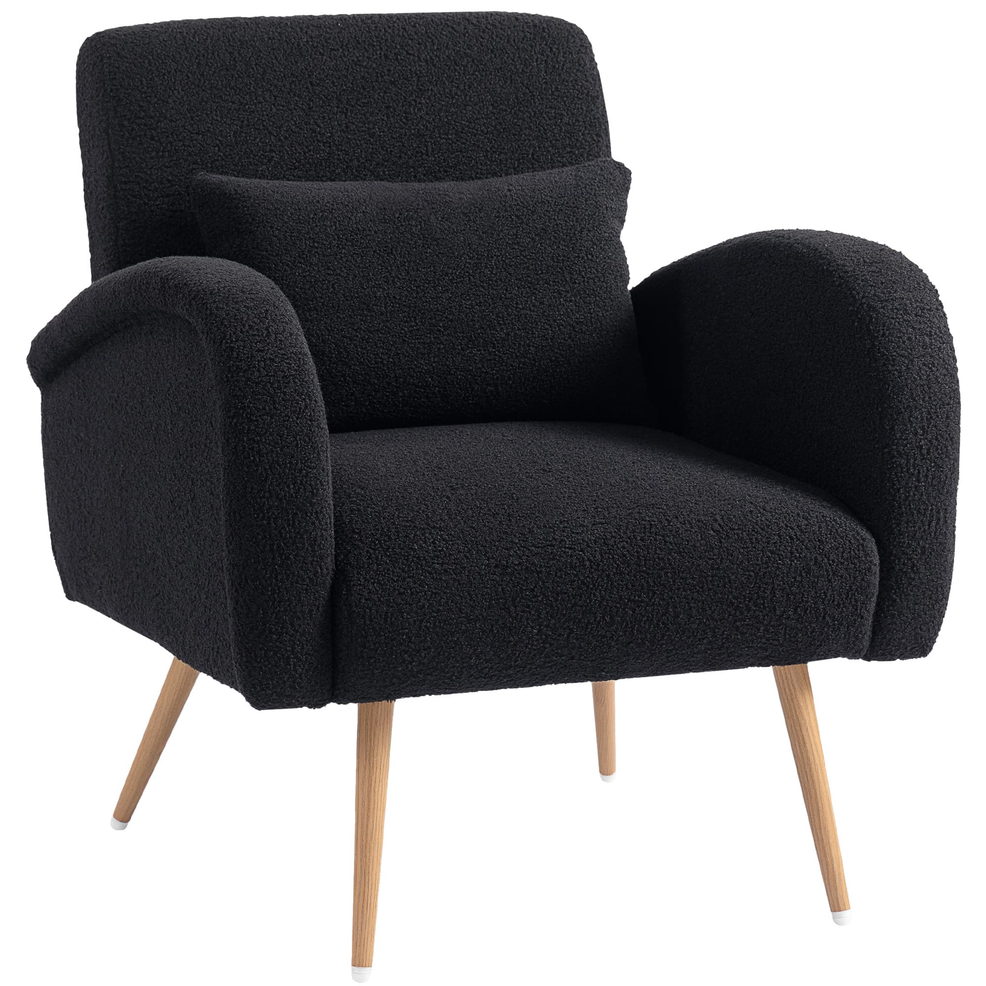 Sink Into Comfort with this Black Teddy Fleece Accent Chair