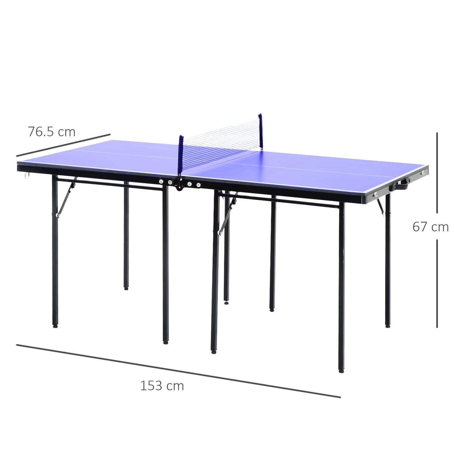 Compact Folding Table Tennis Table — Blue MDF Surface with Steel Frame - image 4