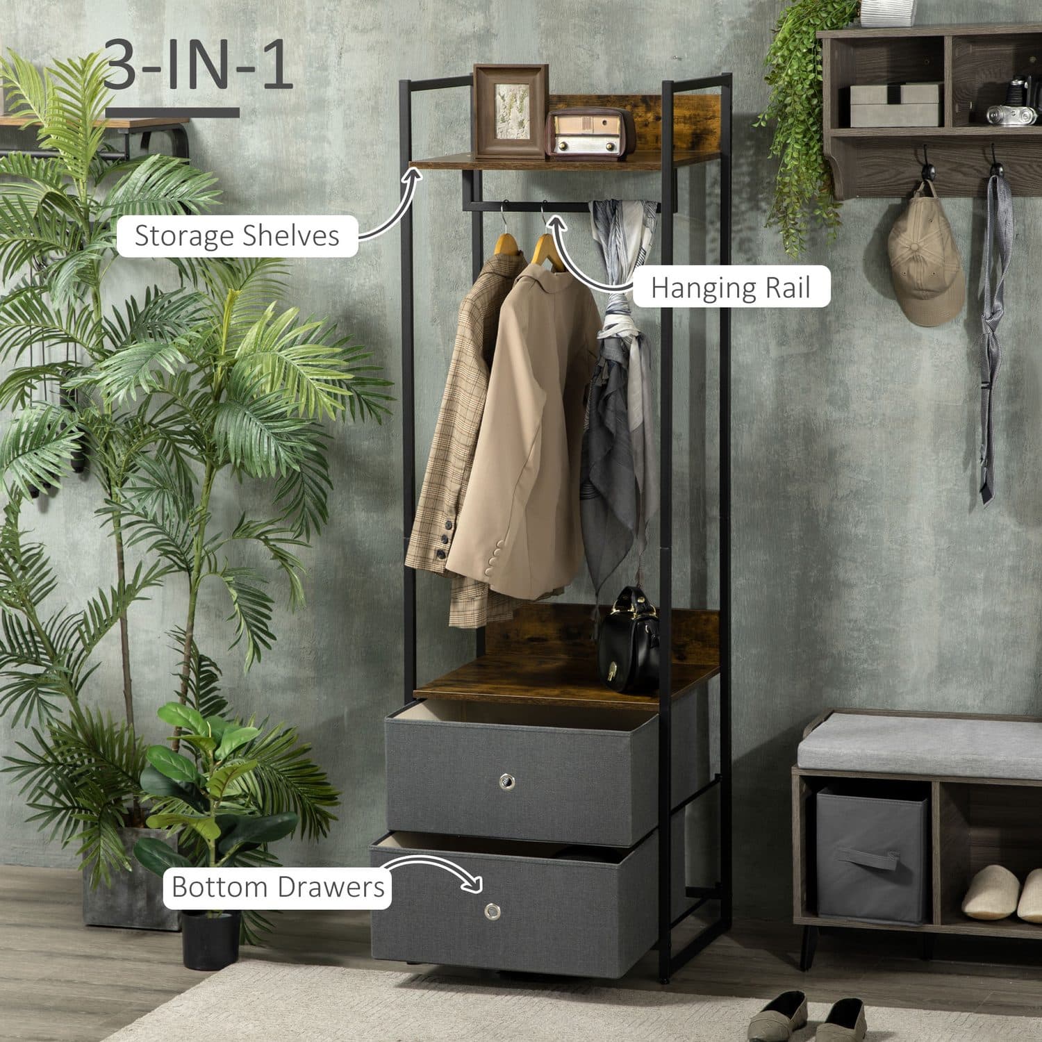 Rustic Clothes Rail - image 1