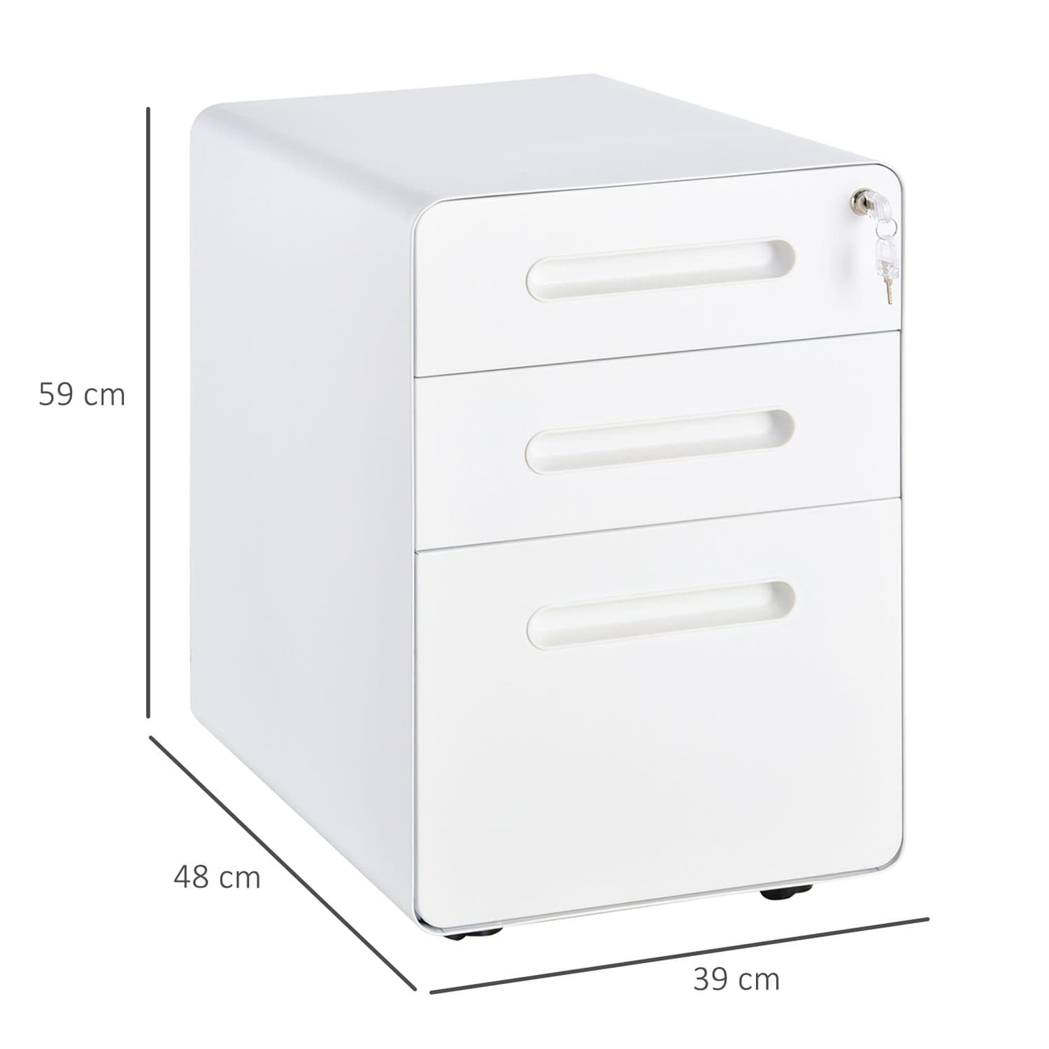 White Lockable Filing Cabinet - image 5