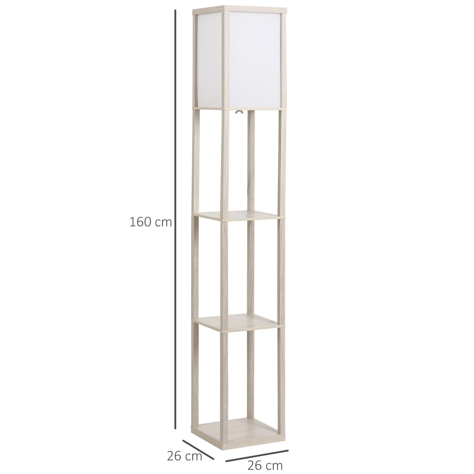 Oak 3-Tier Floor Lamp - image 2
