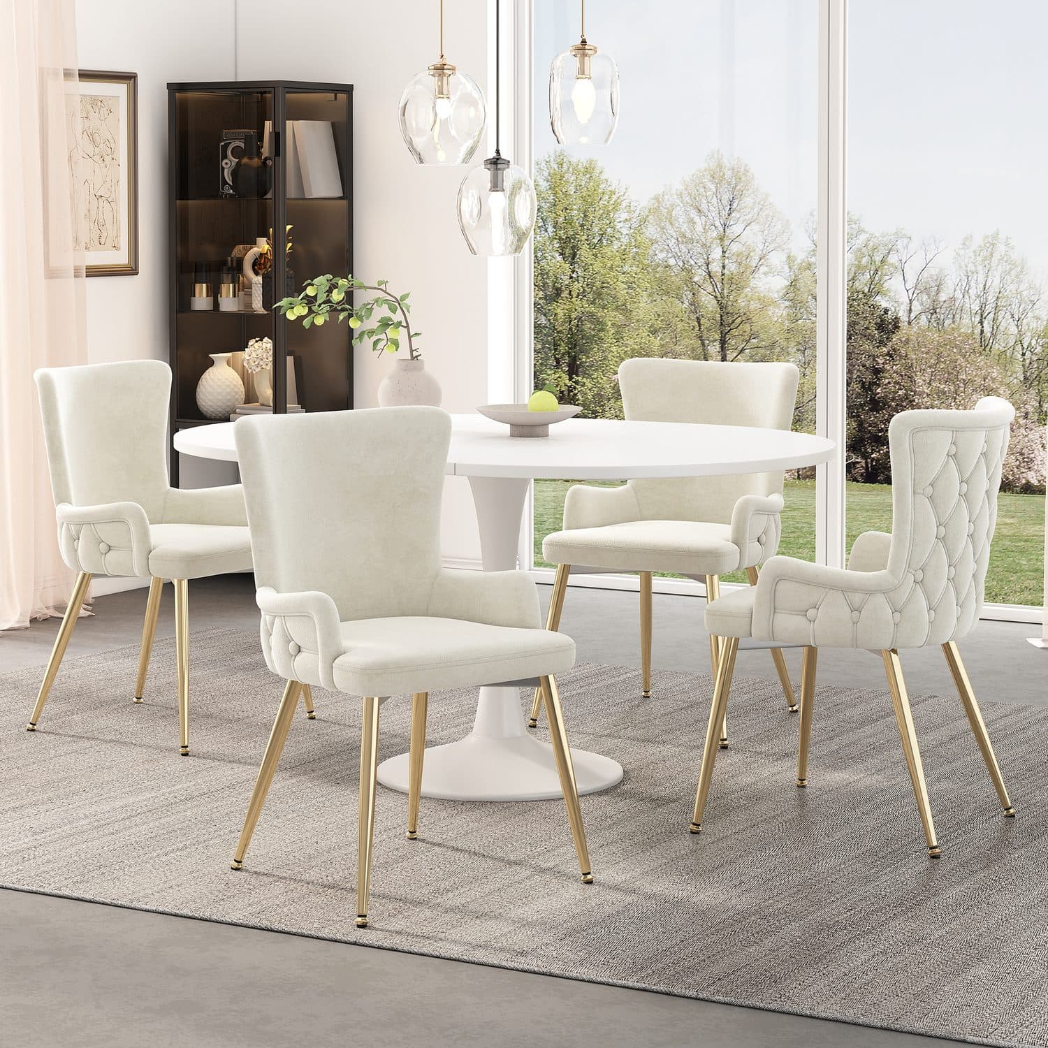 Beige Velvet Chairs - image 5