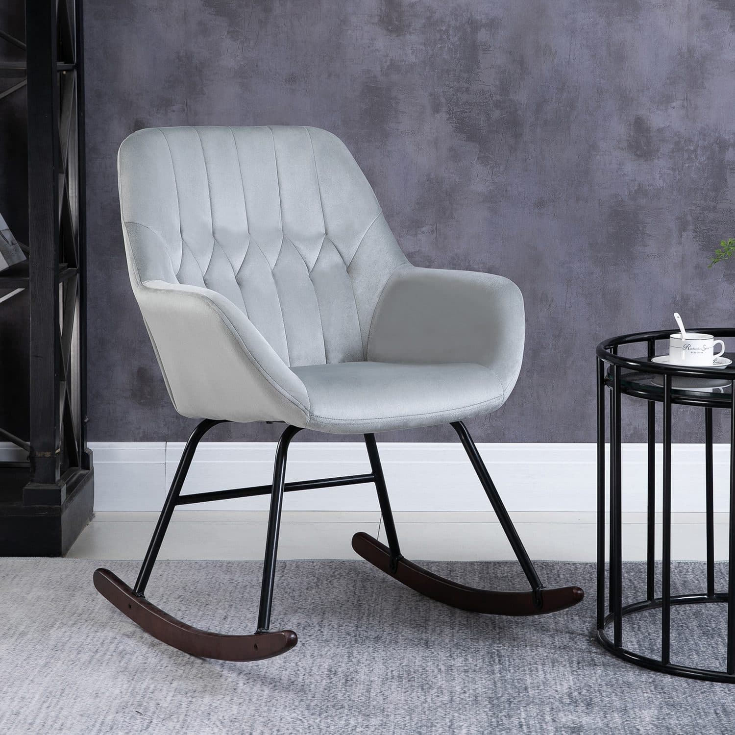 Grey Rocking Accent Chair - image 4