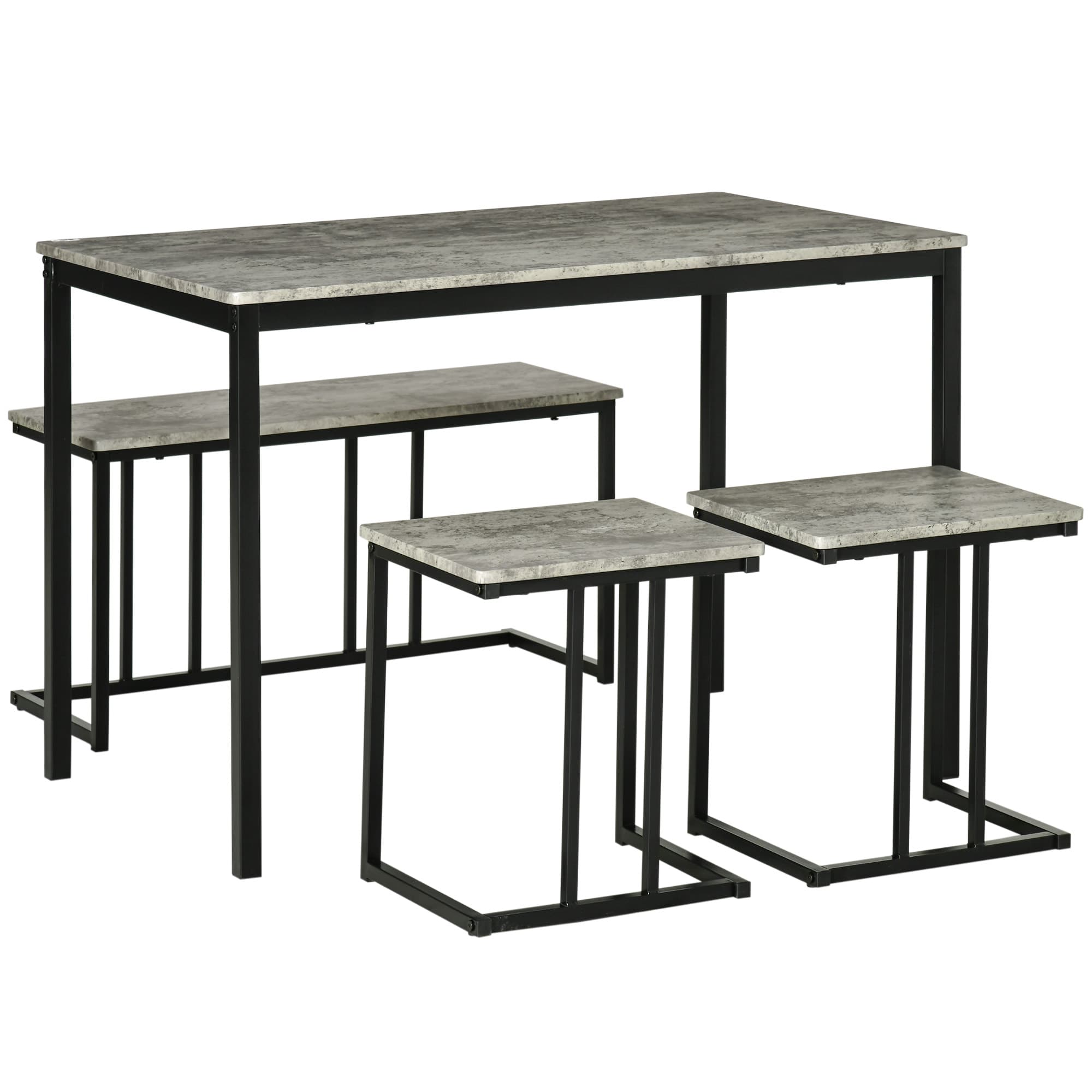 Grey Concrete Effect Dining Set
