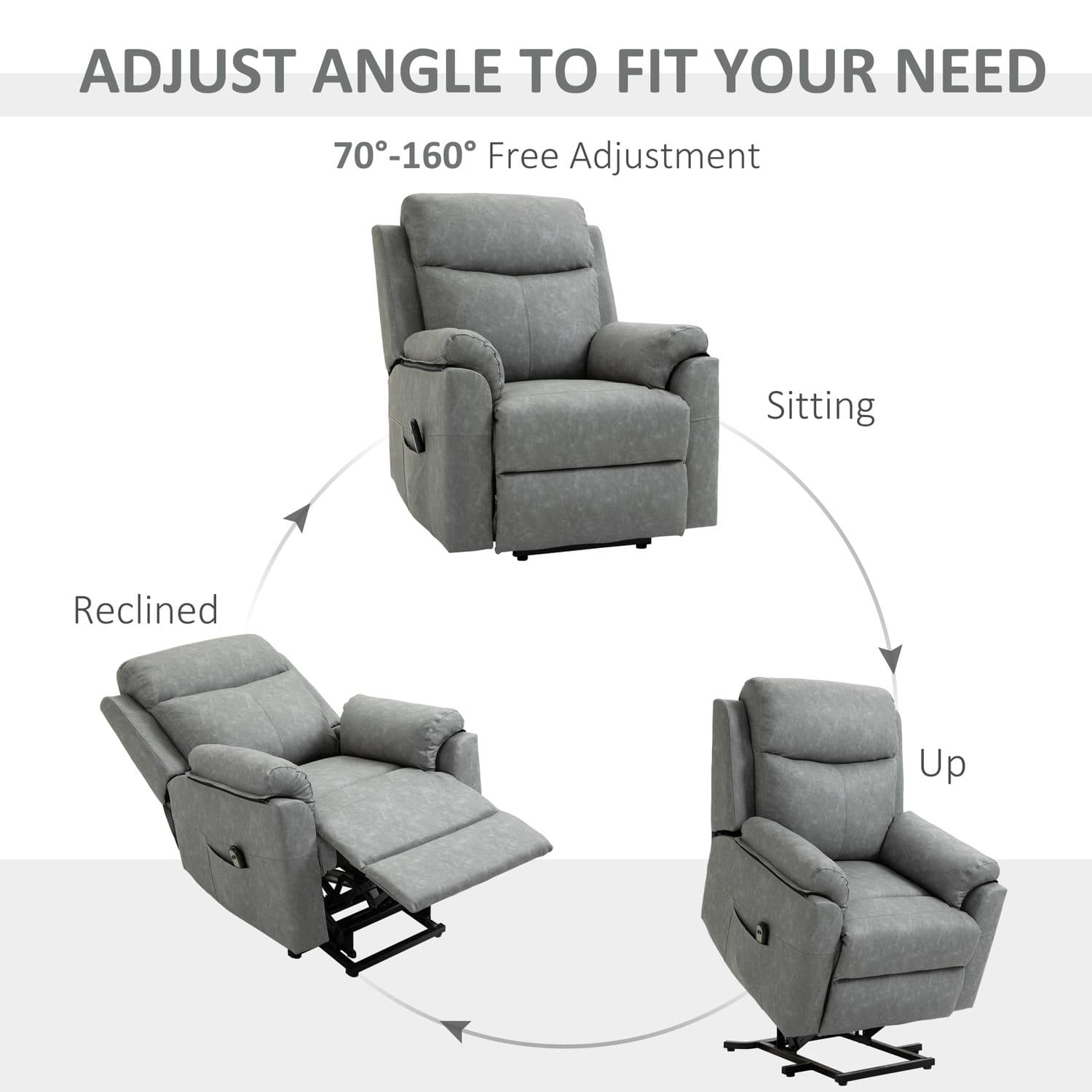 Grey Electric Riser Recliner - image 1