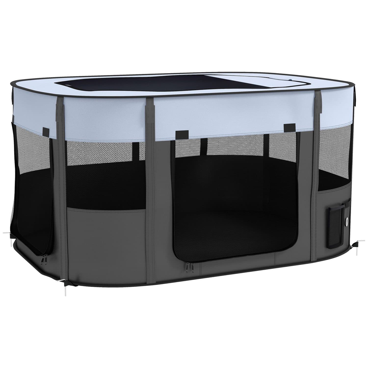PawHut Indoor/Outdoor Dog Pen with Mesh Windows and Ground Stakes