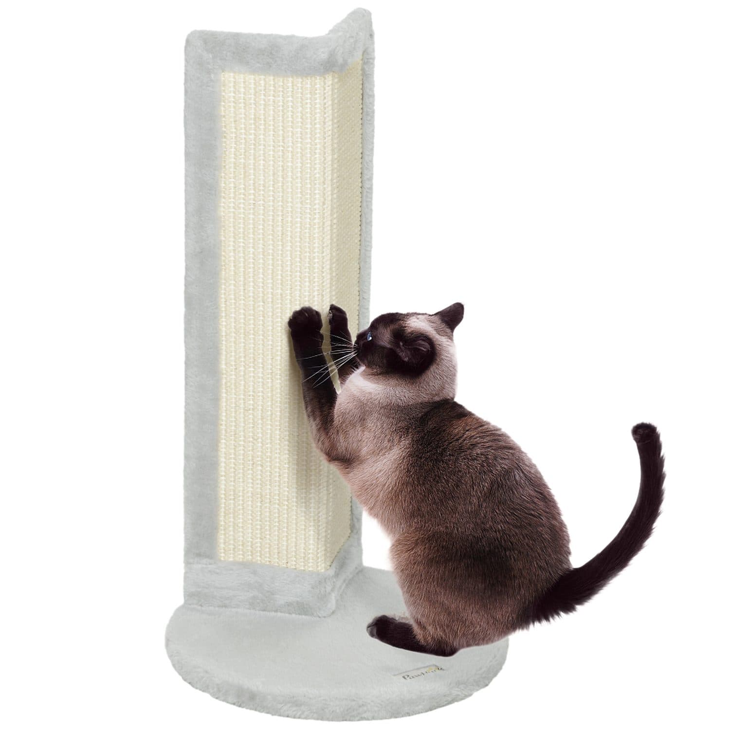 Corner Cat Scratching Post with Sisal Panel and Plush Base