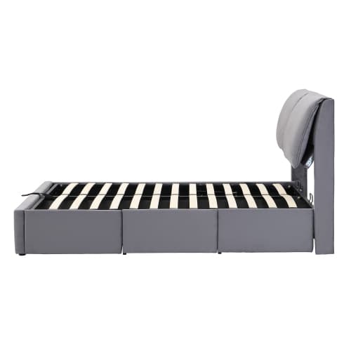 Double (4ft6) Upholstered Ottoman Bed with Hydraulic Storage and Drawers - image 9