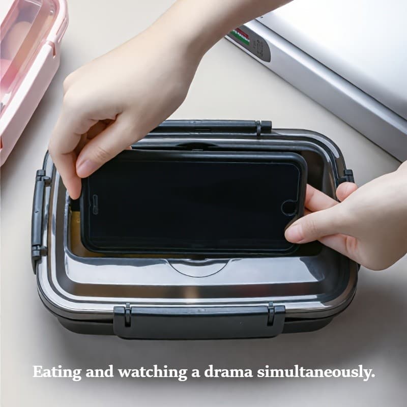 Stainless Steel Insulated Lunch Box with 3 Compartments - image 2