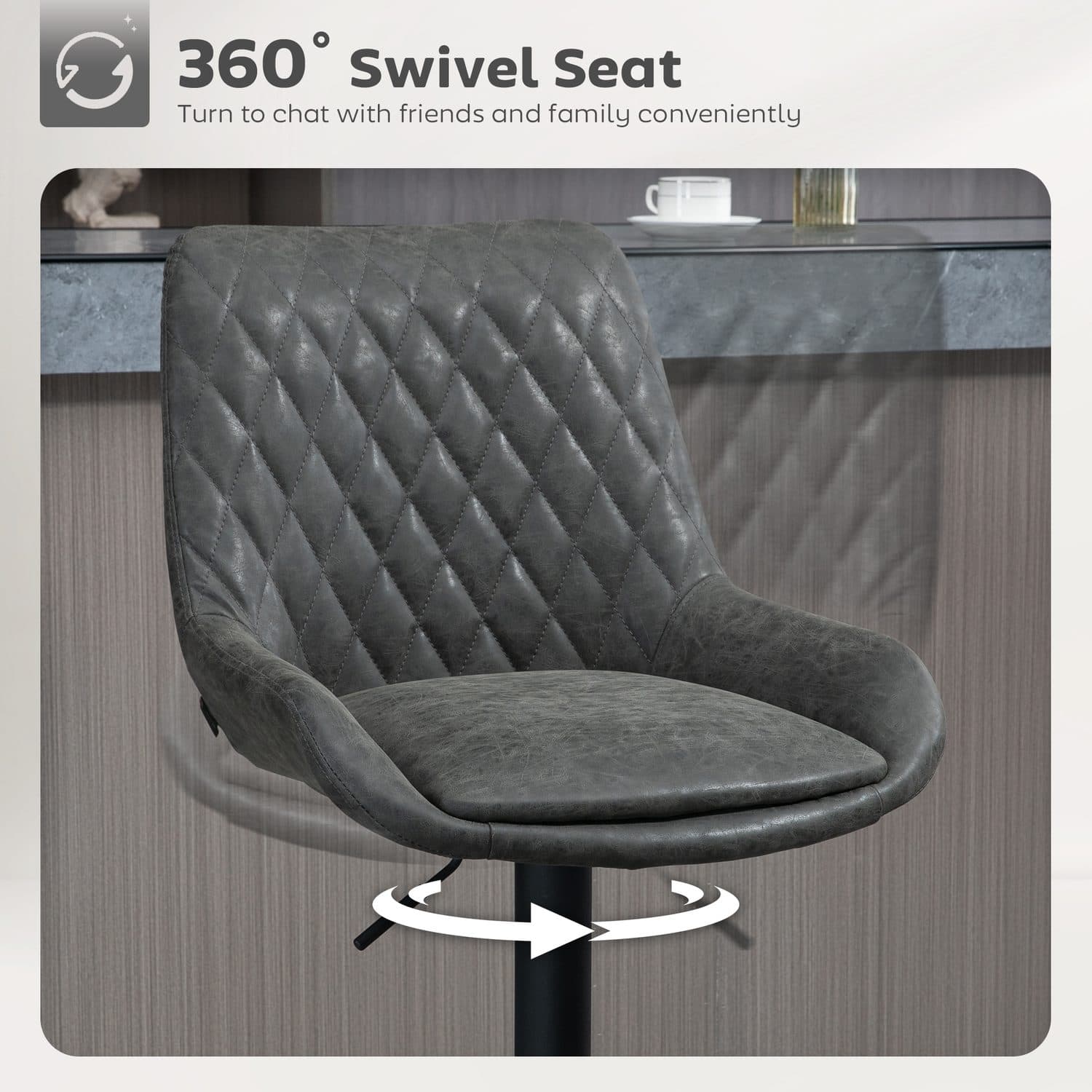 Dark Grey Retro Bar Stools - image 3