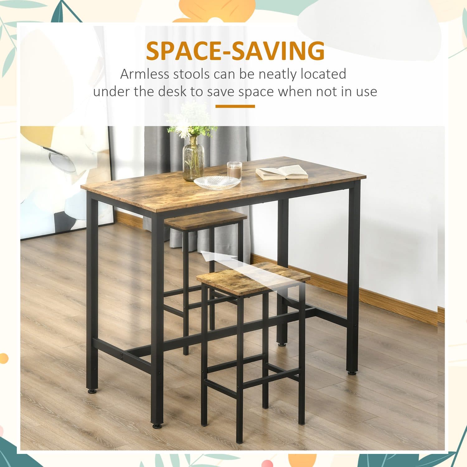 Industrial bar stools for compact kitchen counters - image 2