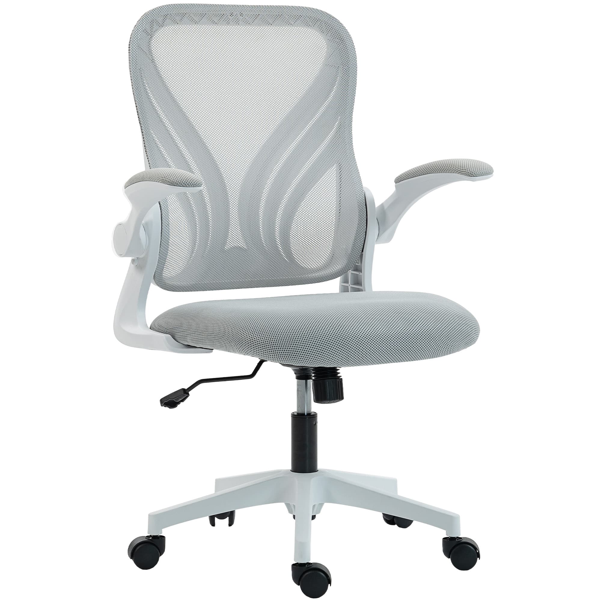 Light Grey Foldable Mesh Office Chair for Effortless Comfort