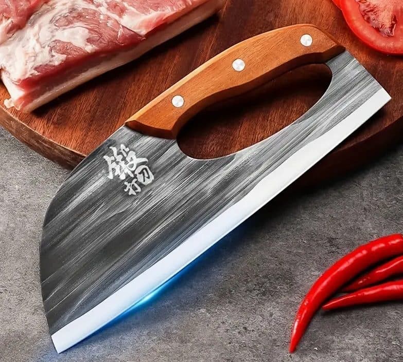 Heavy duty kitchen cleaver for meat, bones and prep - image 2