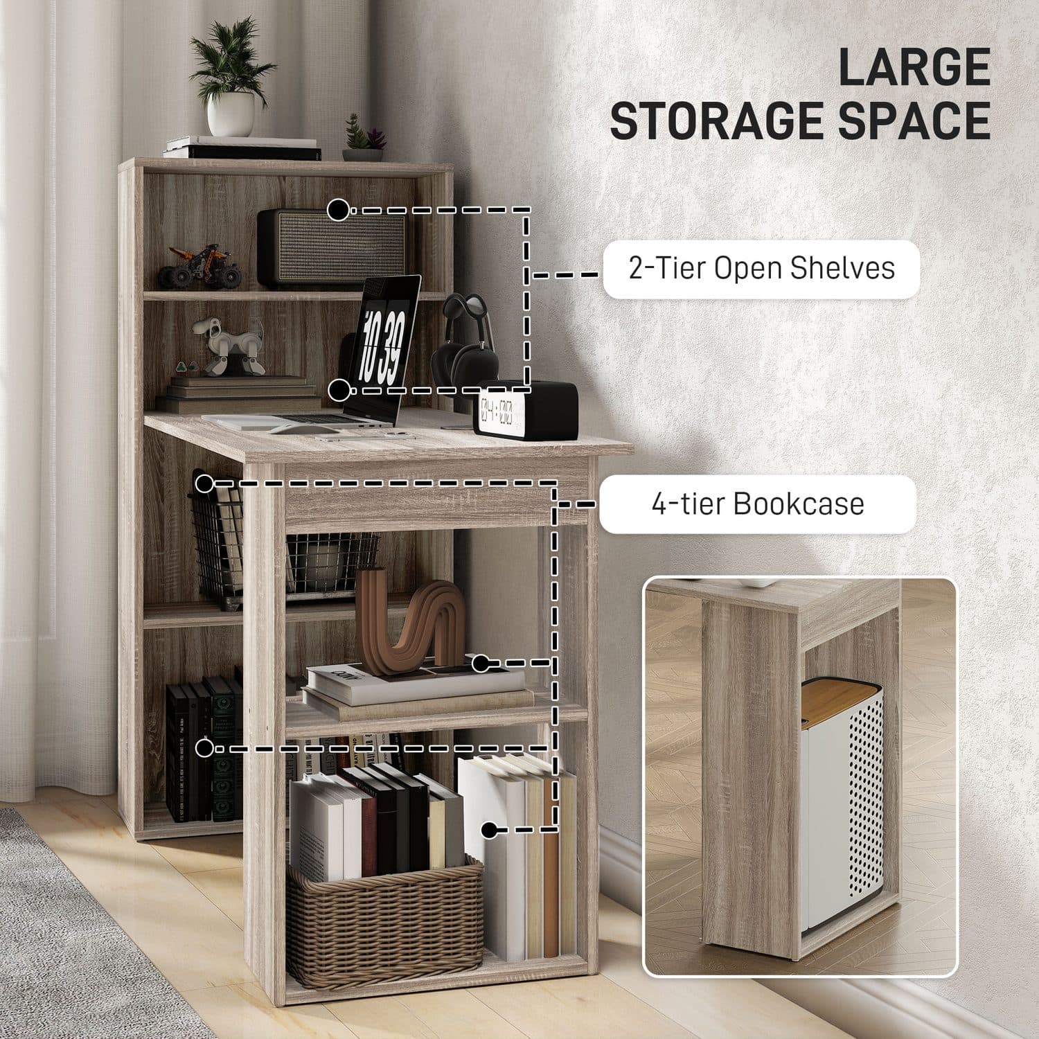 120cm Grey Storage Desk - image 5
