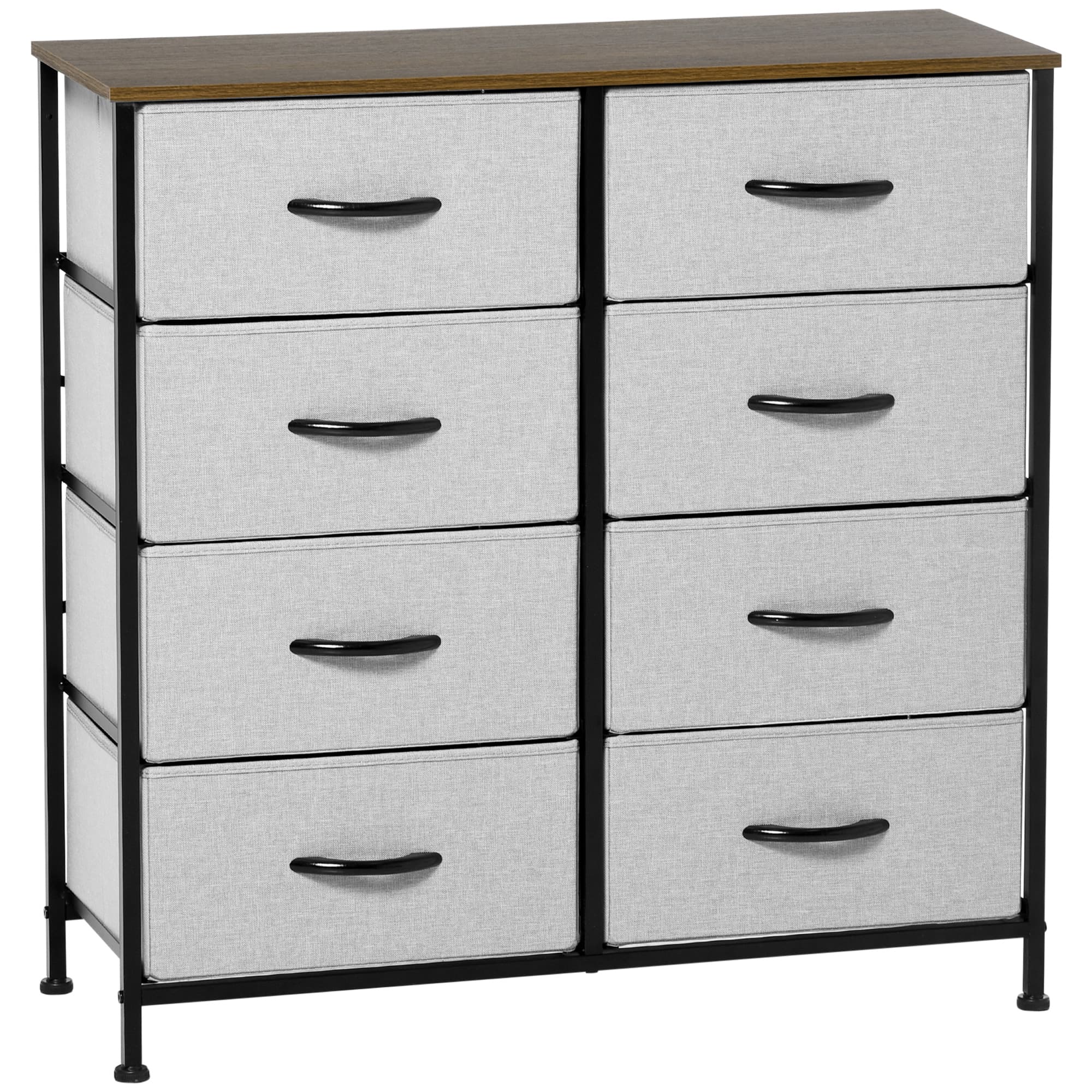 8-Drawer Grey Fabric Chest