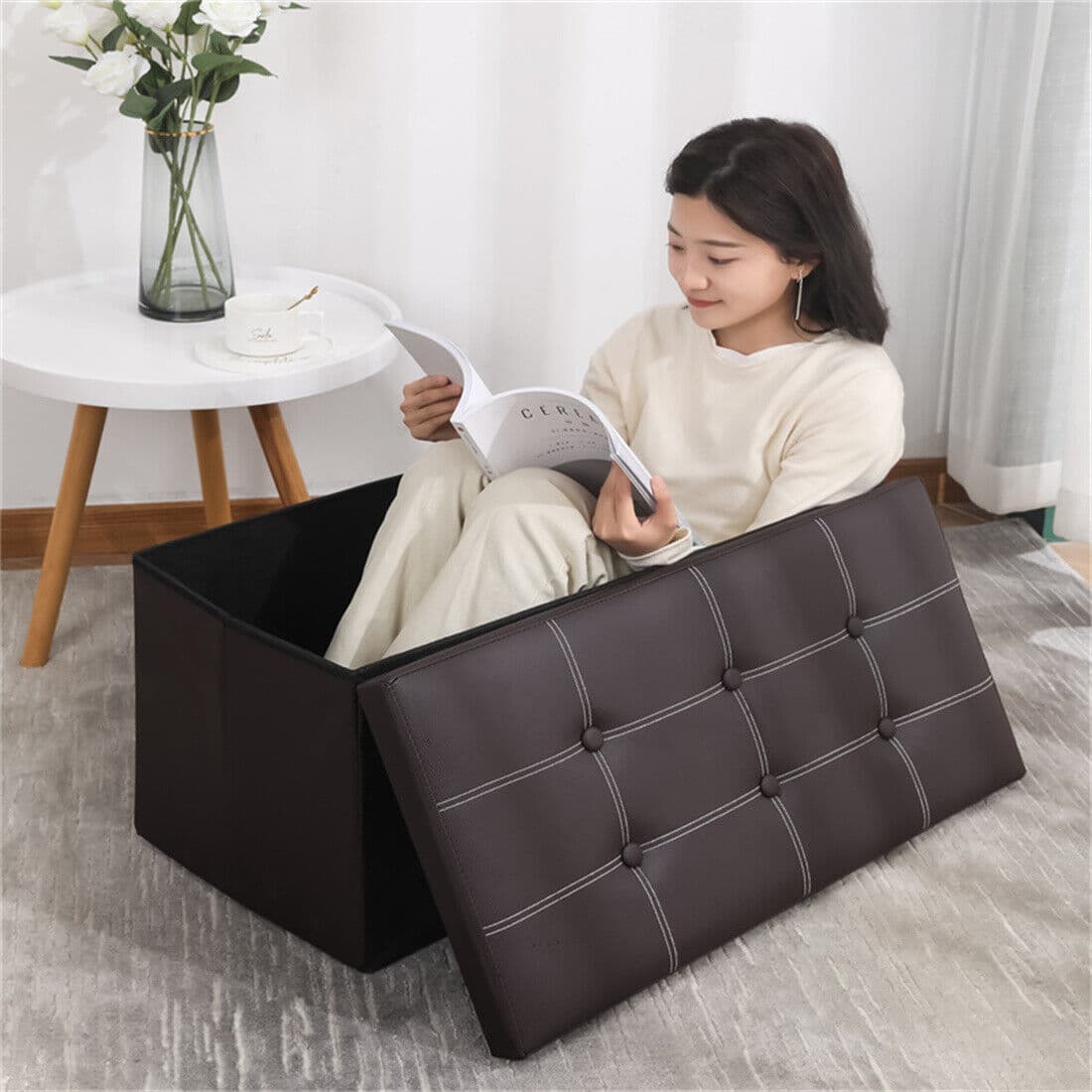 Folding Pet Stairs for Small Dogs & Cats with Storage - image 1
