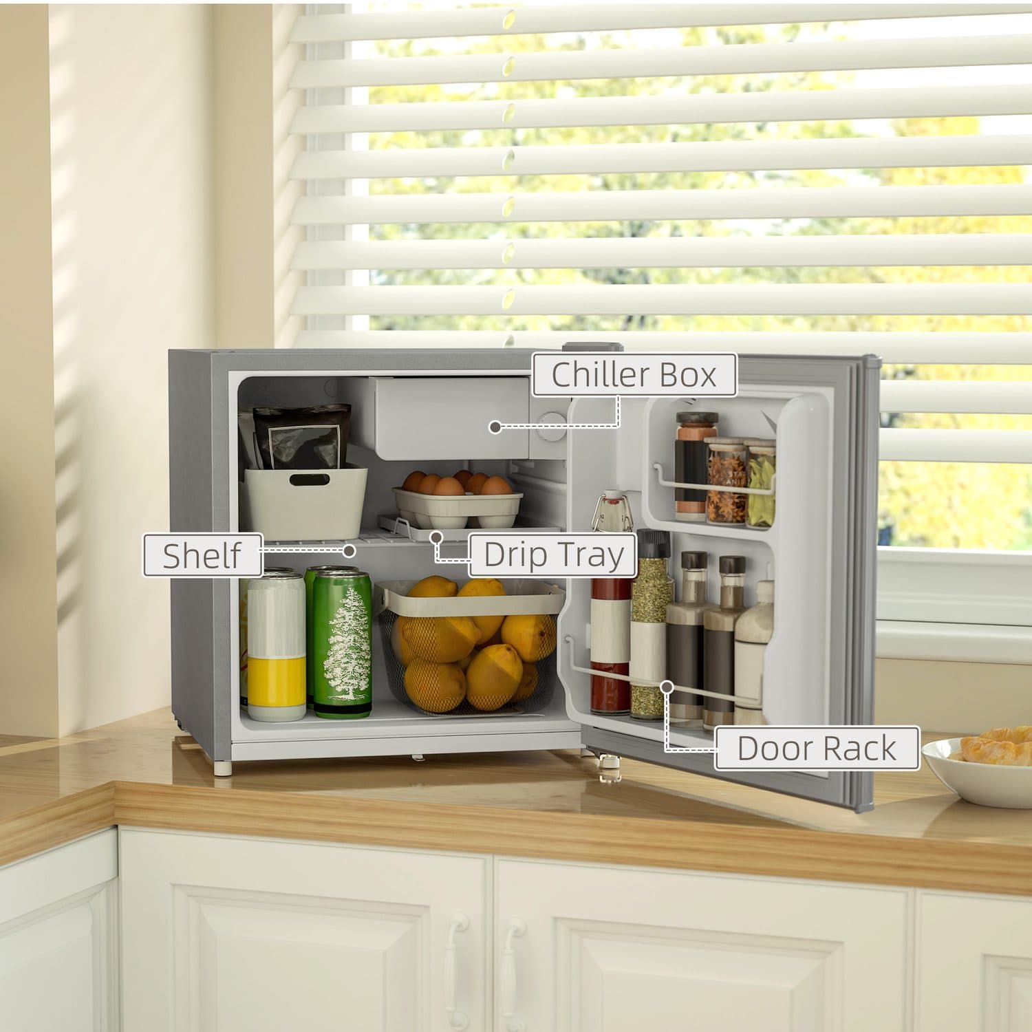 Lockable 46 Litre Countertop Fridge for Compact Rooms - image 4