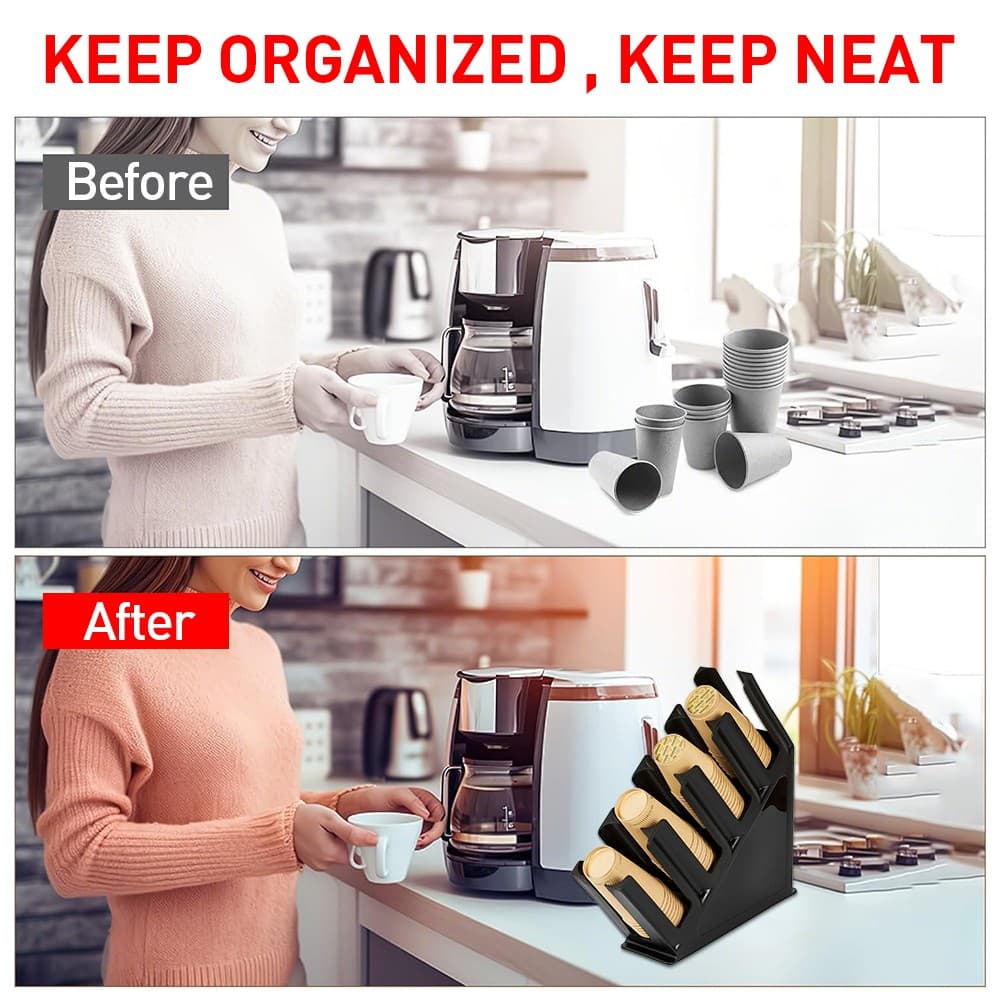 Keep Coffee Cups and Lids Organised with a 4-Slot Countertop Stand - image 4