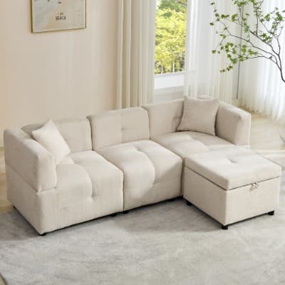 80-Inch Fabric Sectional Sofa