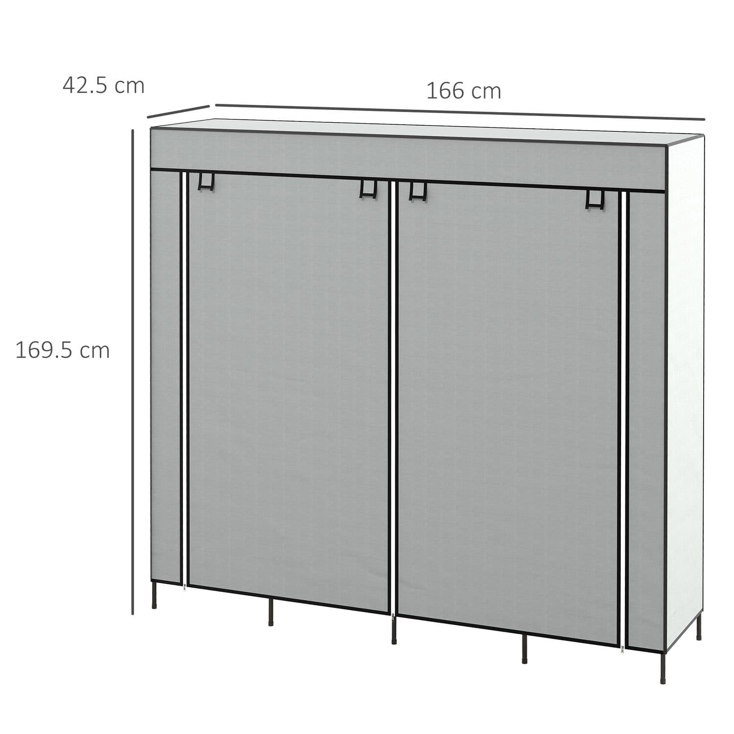 Dark Grey Portable Fabric Wardrobe - image 1
