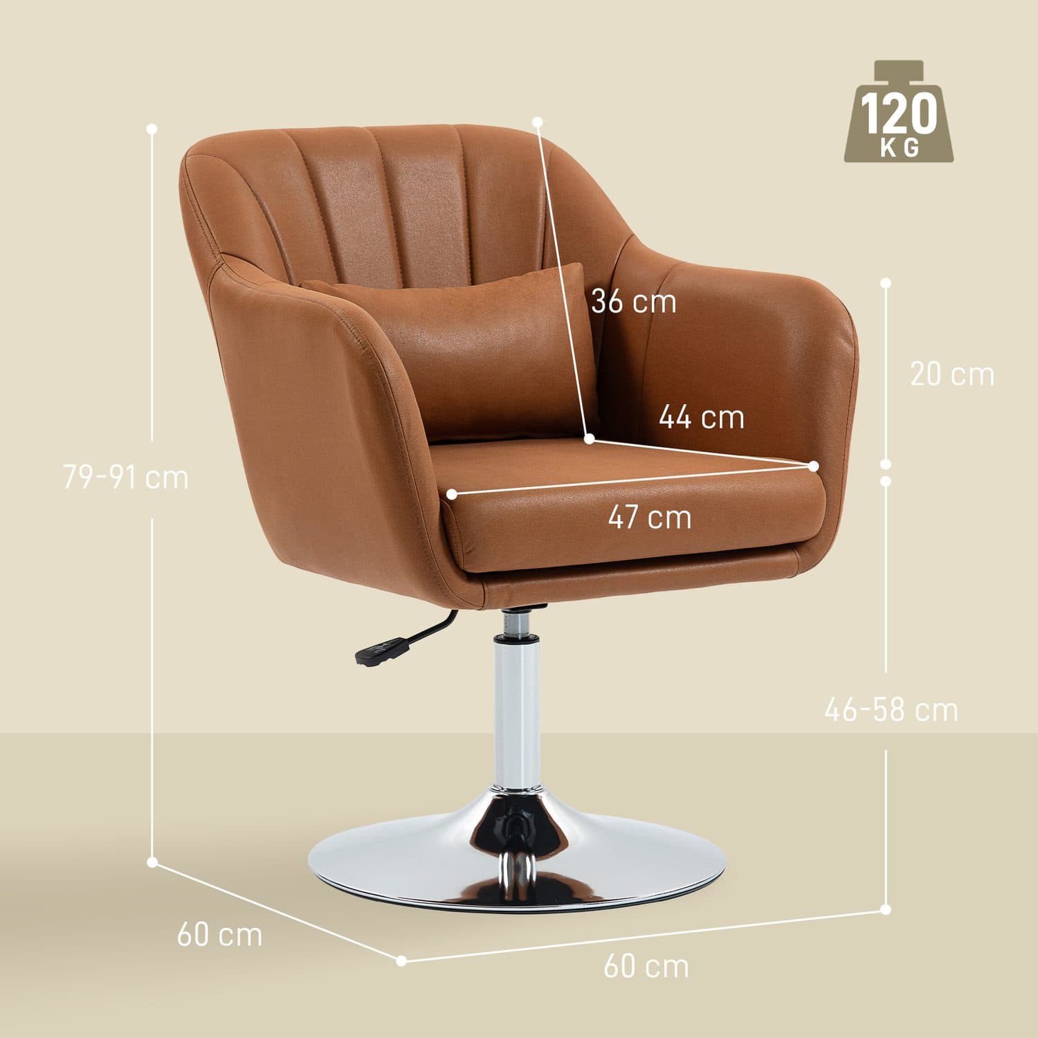 Brown Swivel Accent Chair - image 4