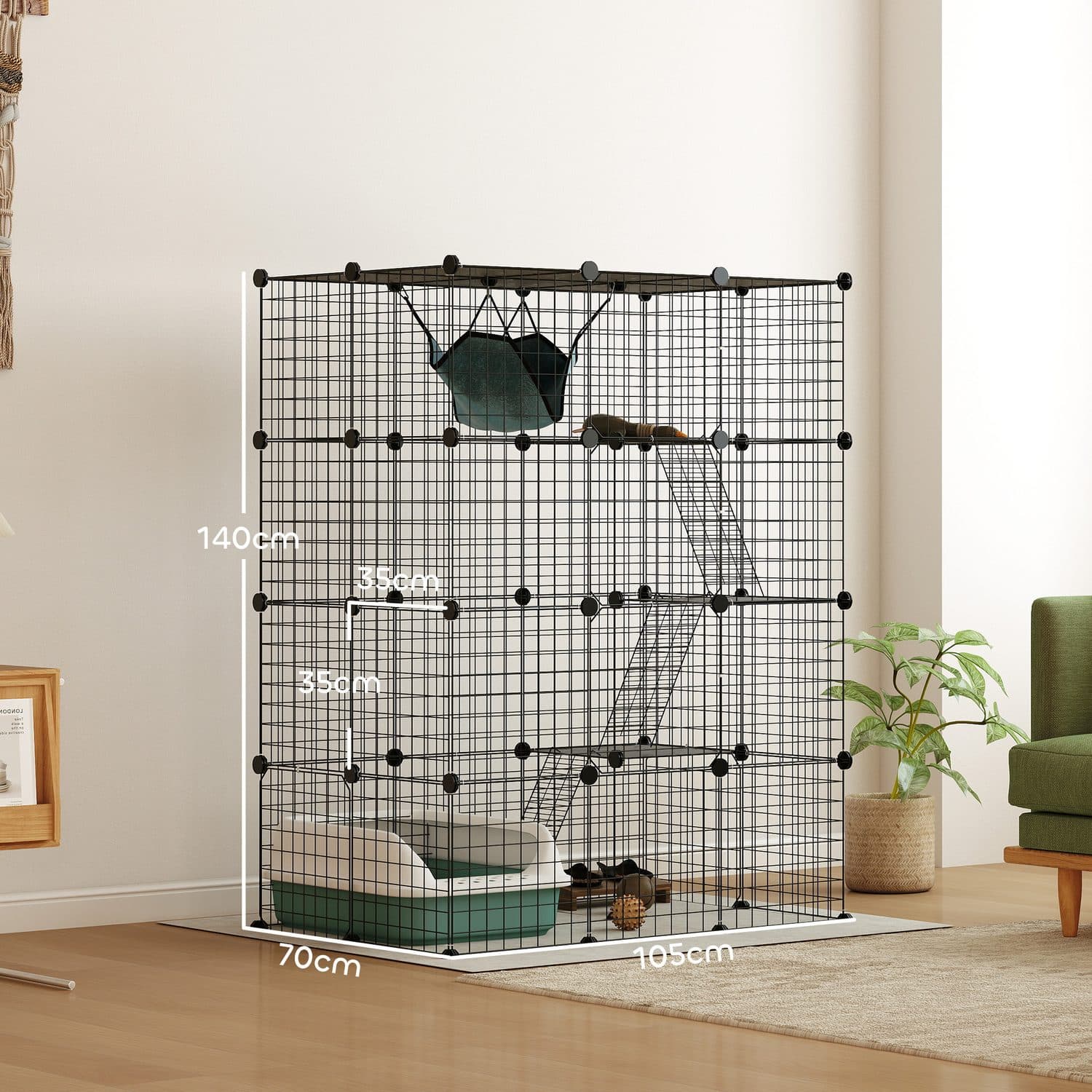 Four-Tier DIY Cat Cage with Hammock and Ramps - image 3