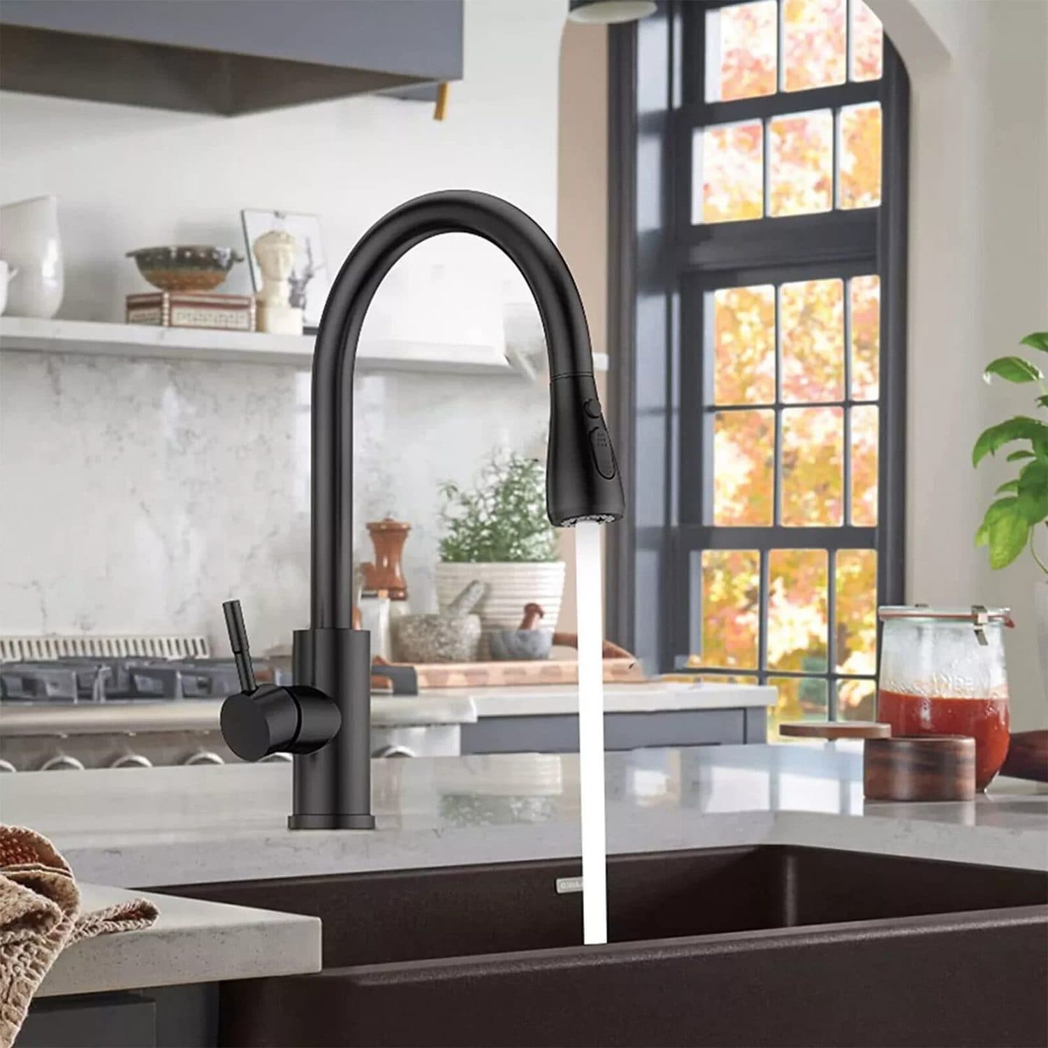 Modern Pull Out Kitchen Tap with 360 Degree Spout - image 4