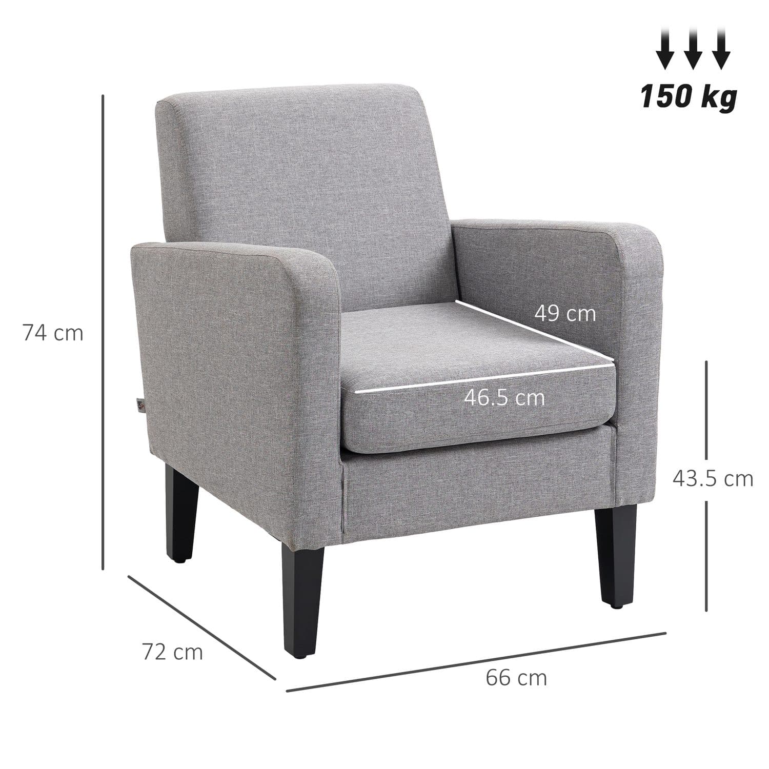 Light Grey Boxy Armchair - image 4