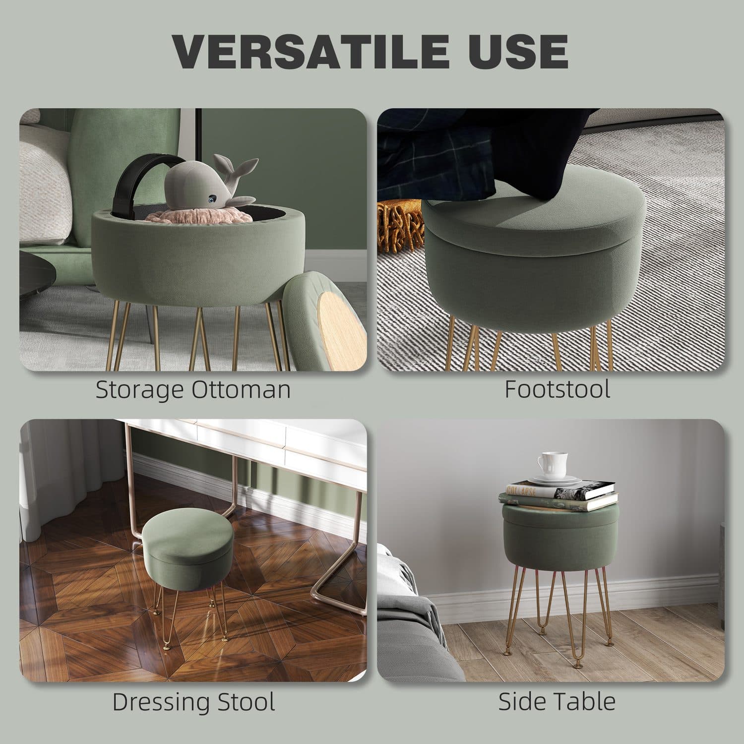 A compact storage ottoman that doubles as footstool or seat - image 1