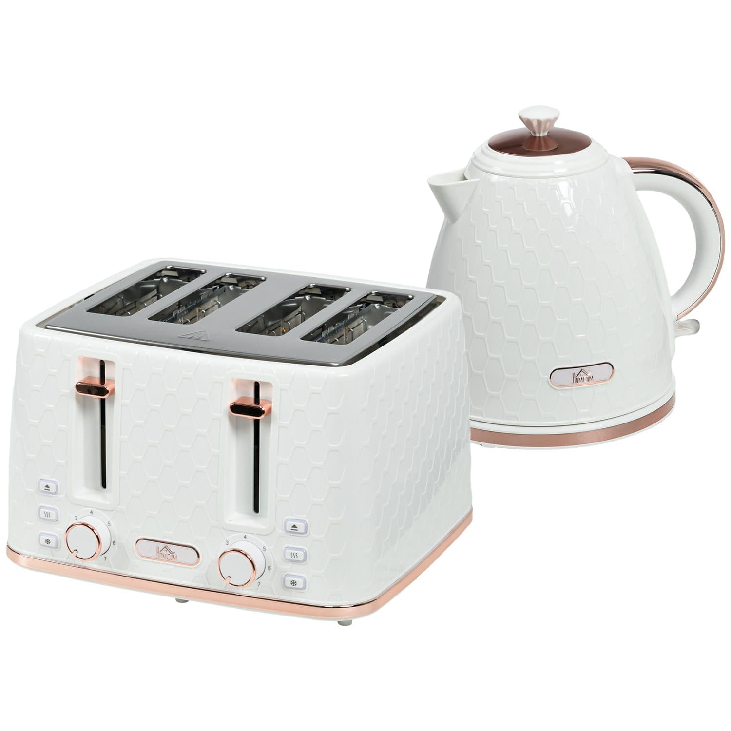 Cream Honeycomb Kettle with Rose Gold Details - image 2