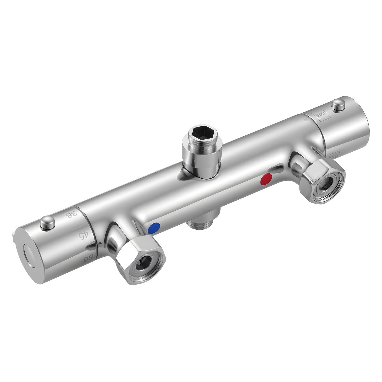 Chrome Thermostatic Shower Valve for Consistent Water Control - Default
