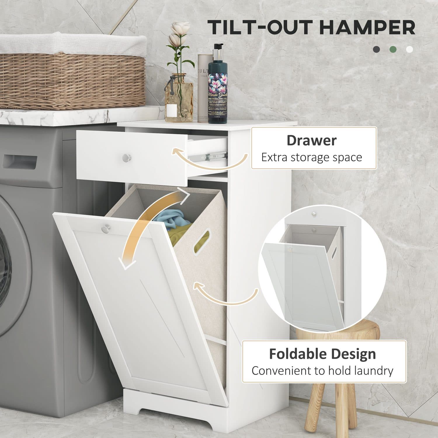 White Laundry Cabinet - image 1